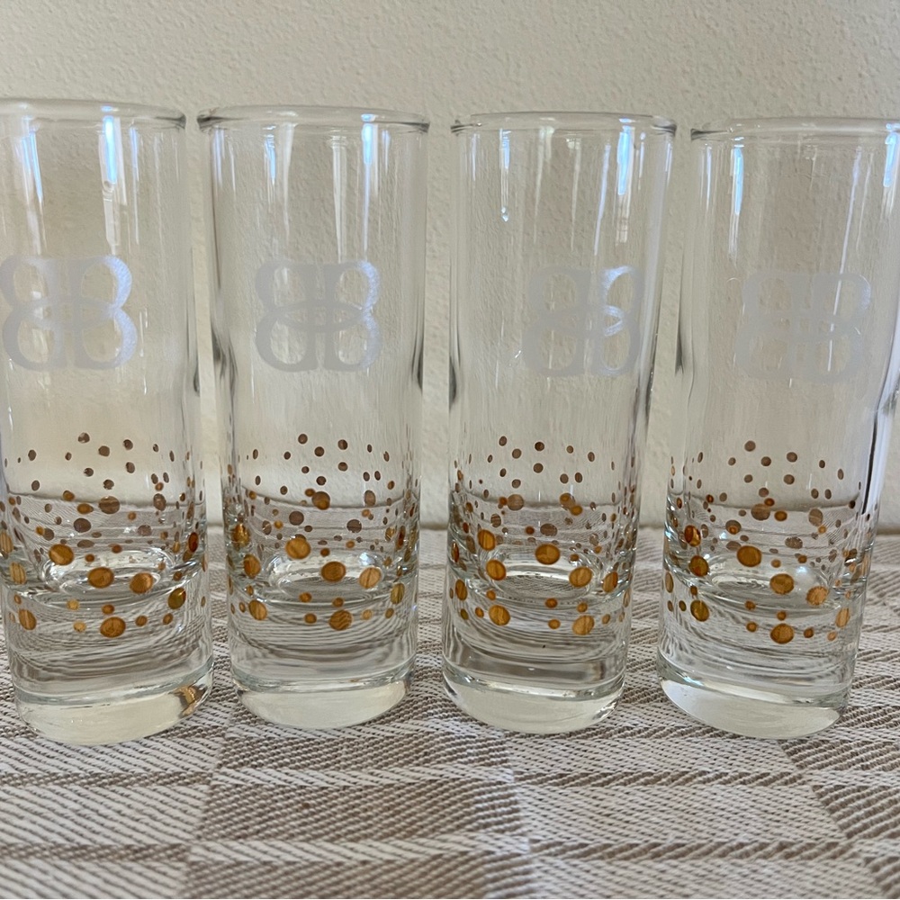 Set of 4 Etched B&B Cordial Glasses